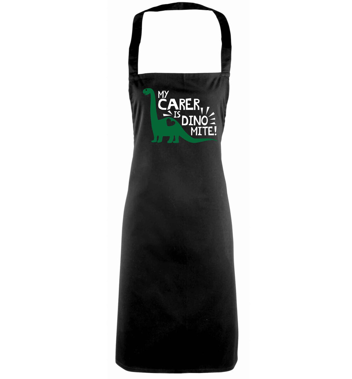 My carer is dinomite! black apron