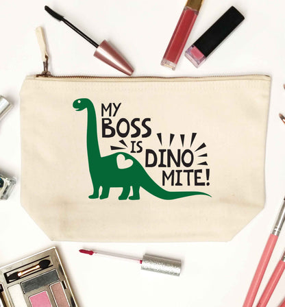 My boss is dinomite! natural makeup bag