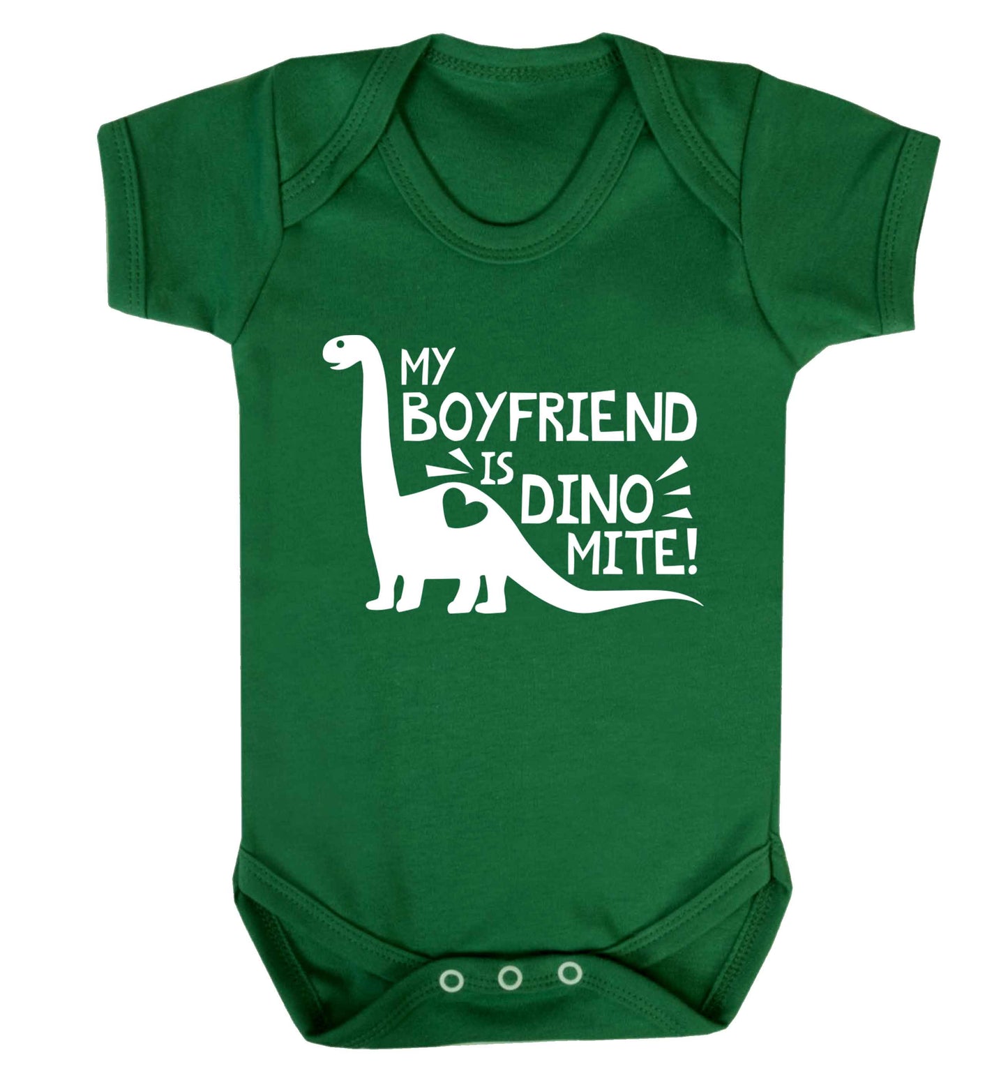 My boyfriend is dinomite! Baby Vest green 18-24 months