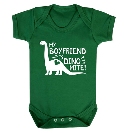 My boyfriend is dinomite! Baby Vest green 18-24 months