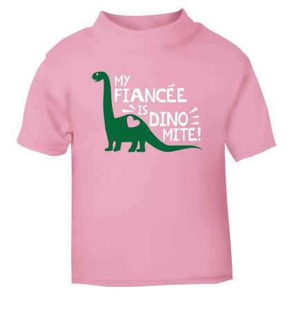My boyfriend is dinomite! light pink Baby Toddler Tshirt 2 Years
