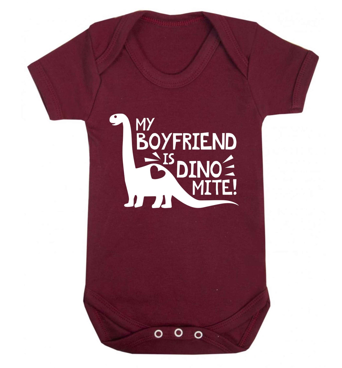 My boyfriend is dinomite! Baby Vest maroon 18-24 months