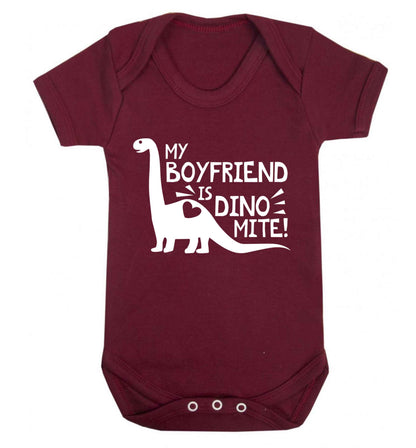 My boyfriend is dinomite! Baby Vest maroon 18-24 months