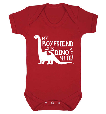 My boyfriend is dinomite! Baby Vest red 18-24 months