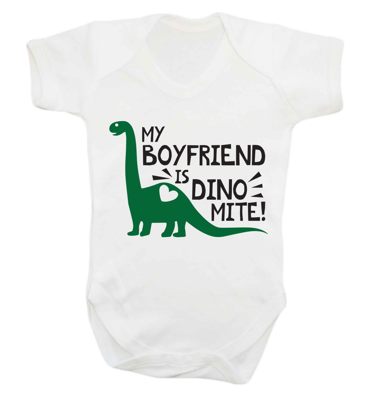 My boyfriend is dinomite! Baby Vest white 18-24 months