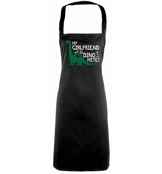 My girlfriend is dinomite! black apron