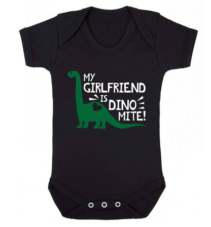 My girlfriend is dinomite! Baby Vest black 18-24 months