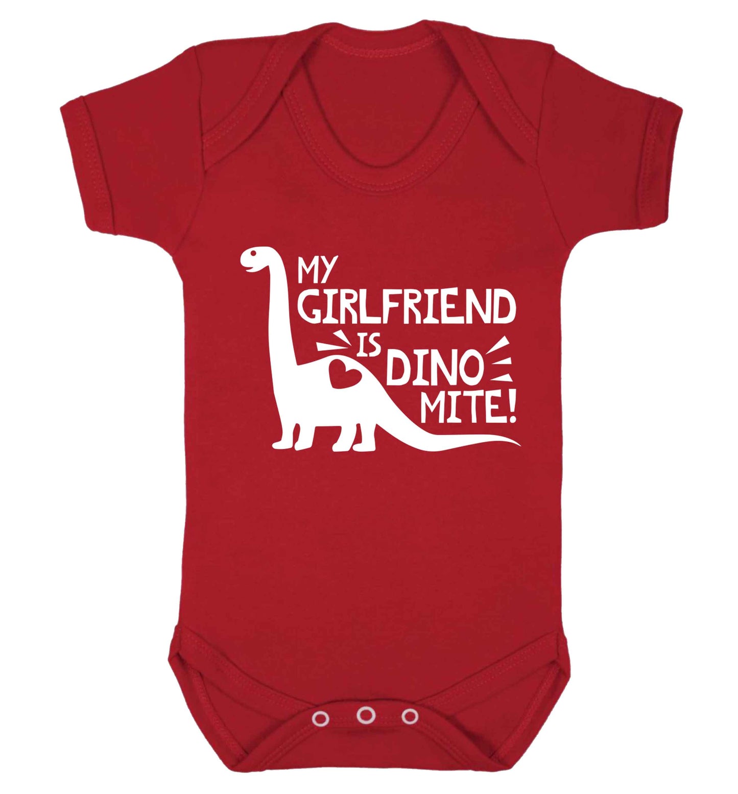 My girlfriend is dinomite! Baby Vest red 18-24 months
