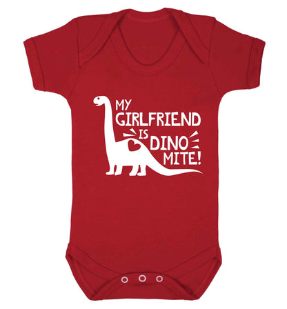 My girlfriend is dinomite! Baby Vest red 18-24 months