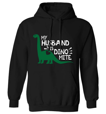 My husband is dinomite! adults unisex black hoodie 2XL