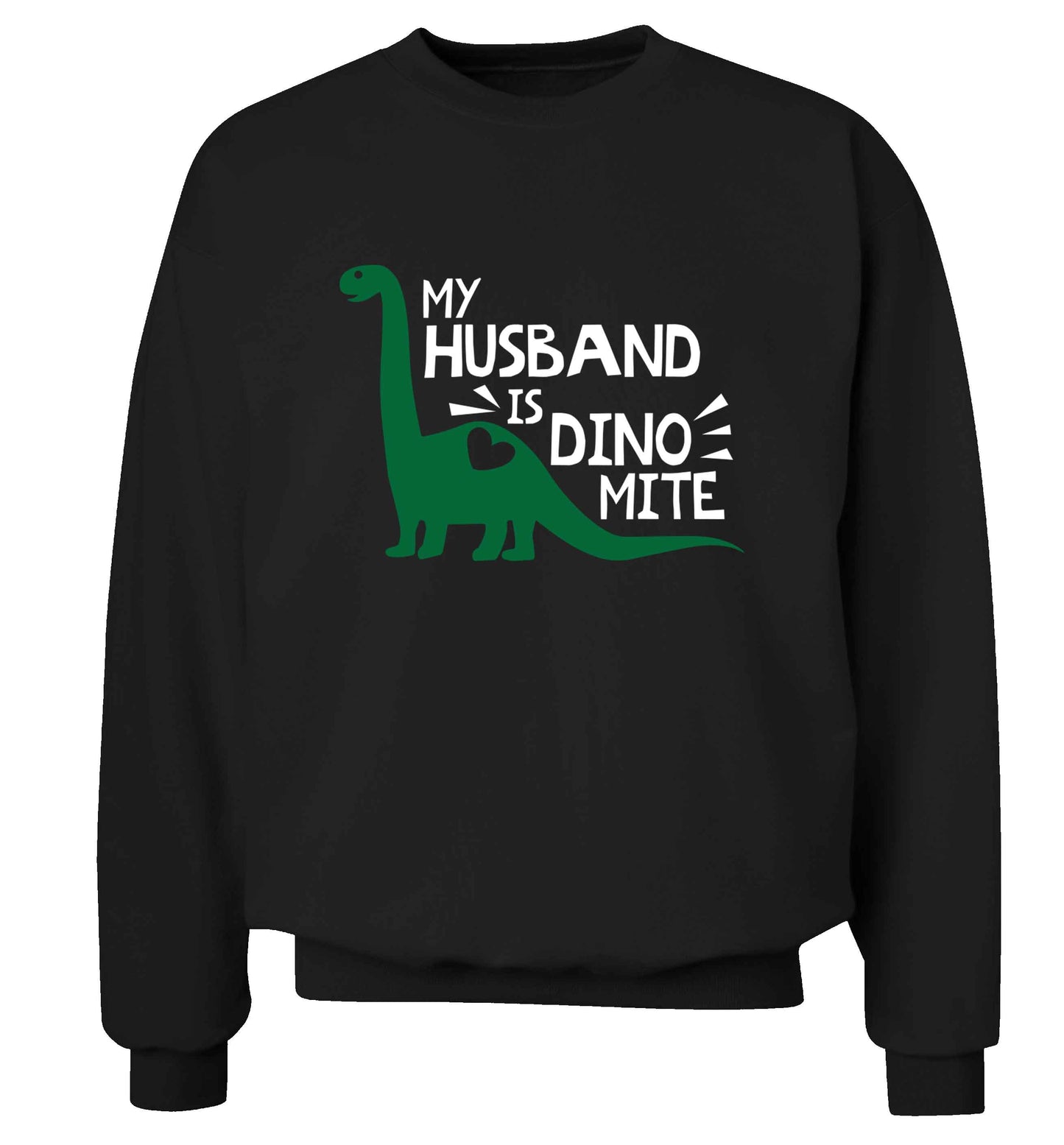 My husband is dinomite! Adult's unisex black Sweater 2XL