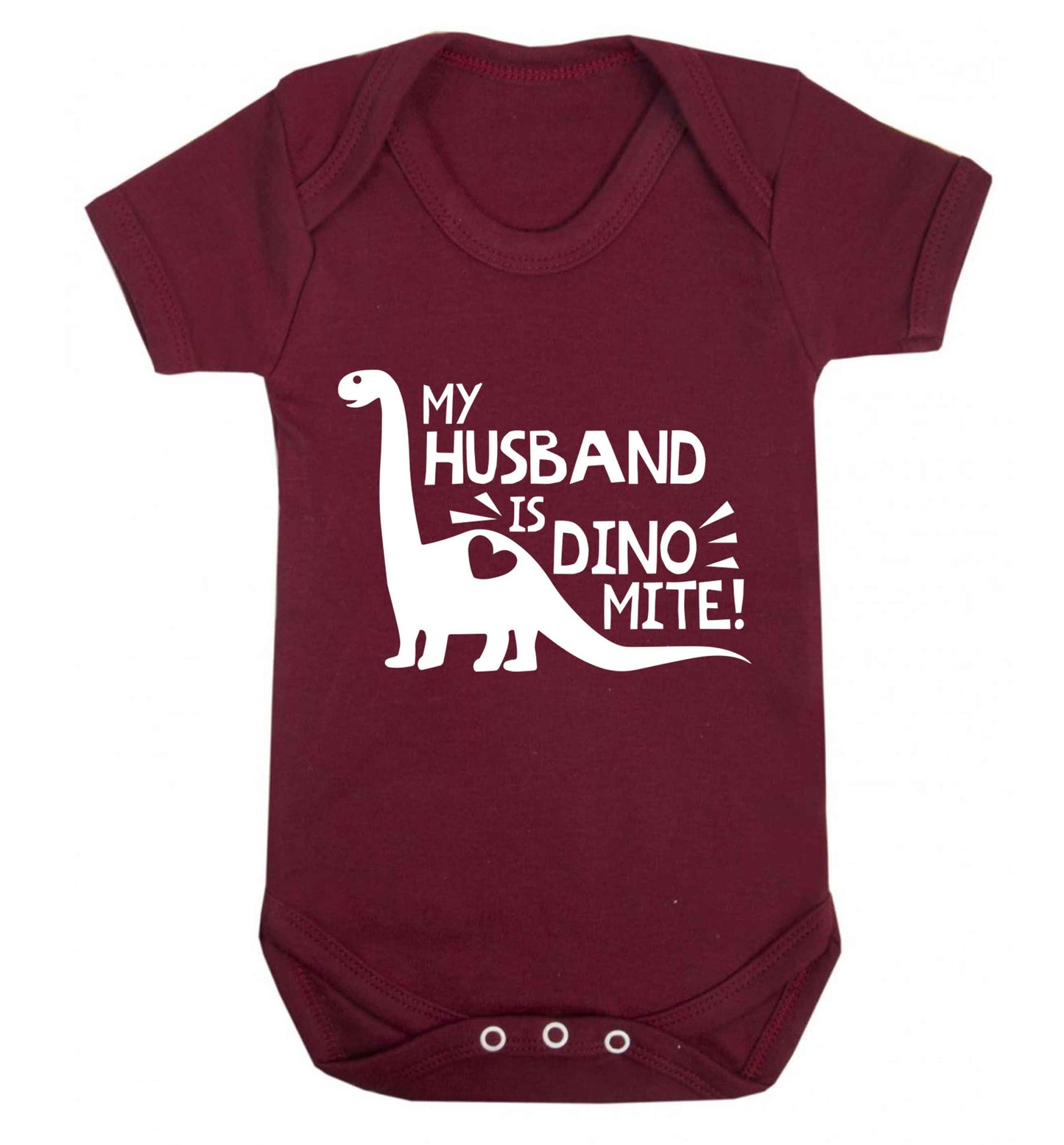 My husband is dinomite! Baby Vest maroon 18-24 months