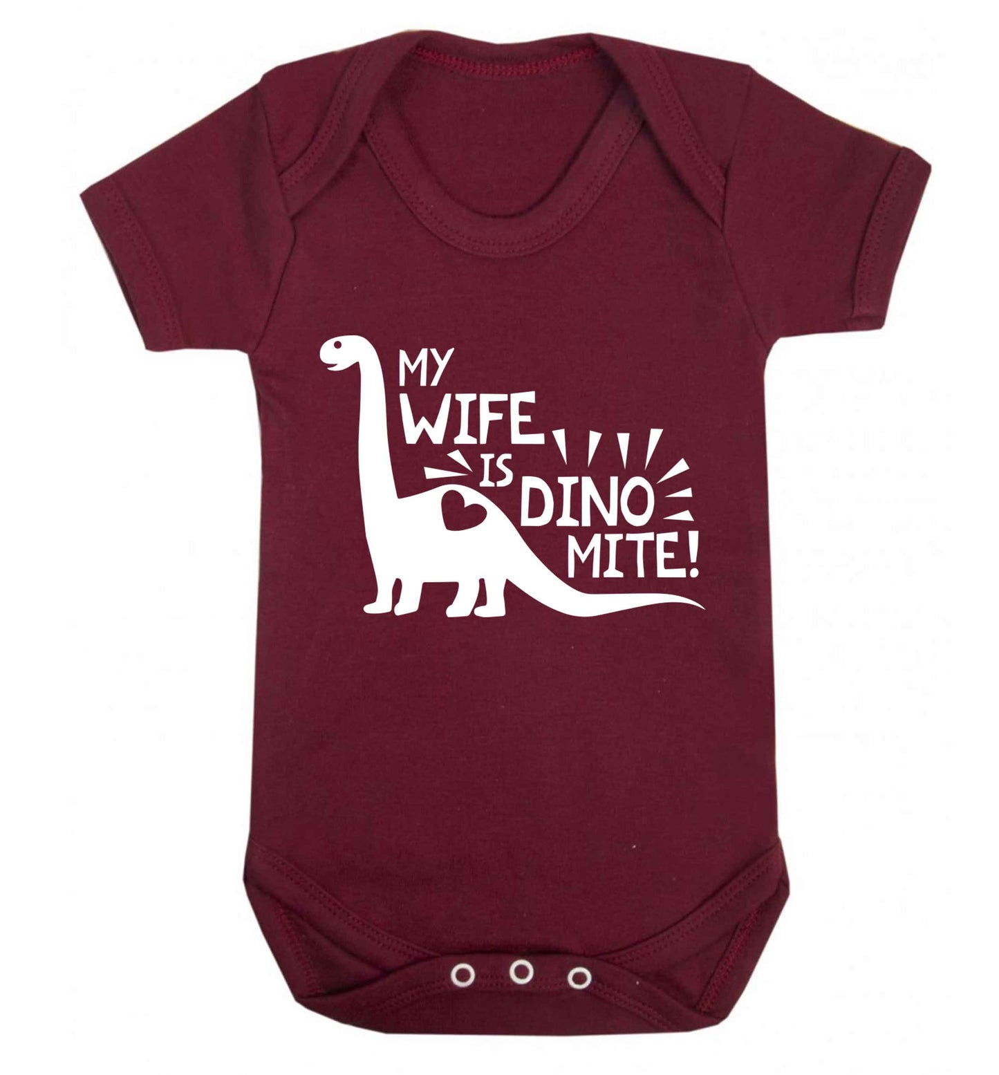 My wife is dinomite! Baby Vest maroon 18-24 months