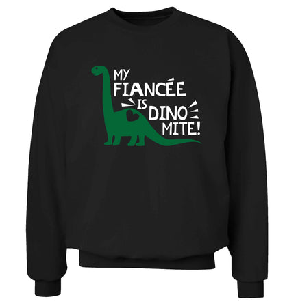My fiancee is dinomite! Adult's unisex black Sweater 2XL
