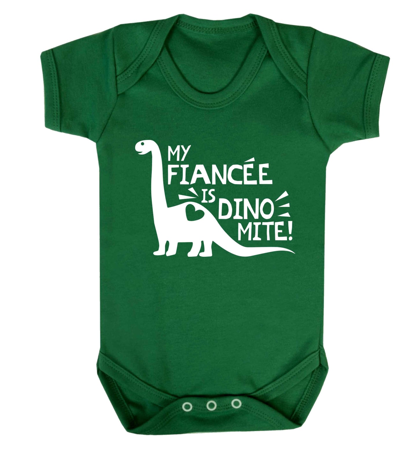 My fiancee is dinomite! Baby Vest green 18-24 months