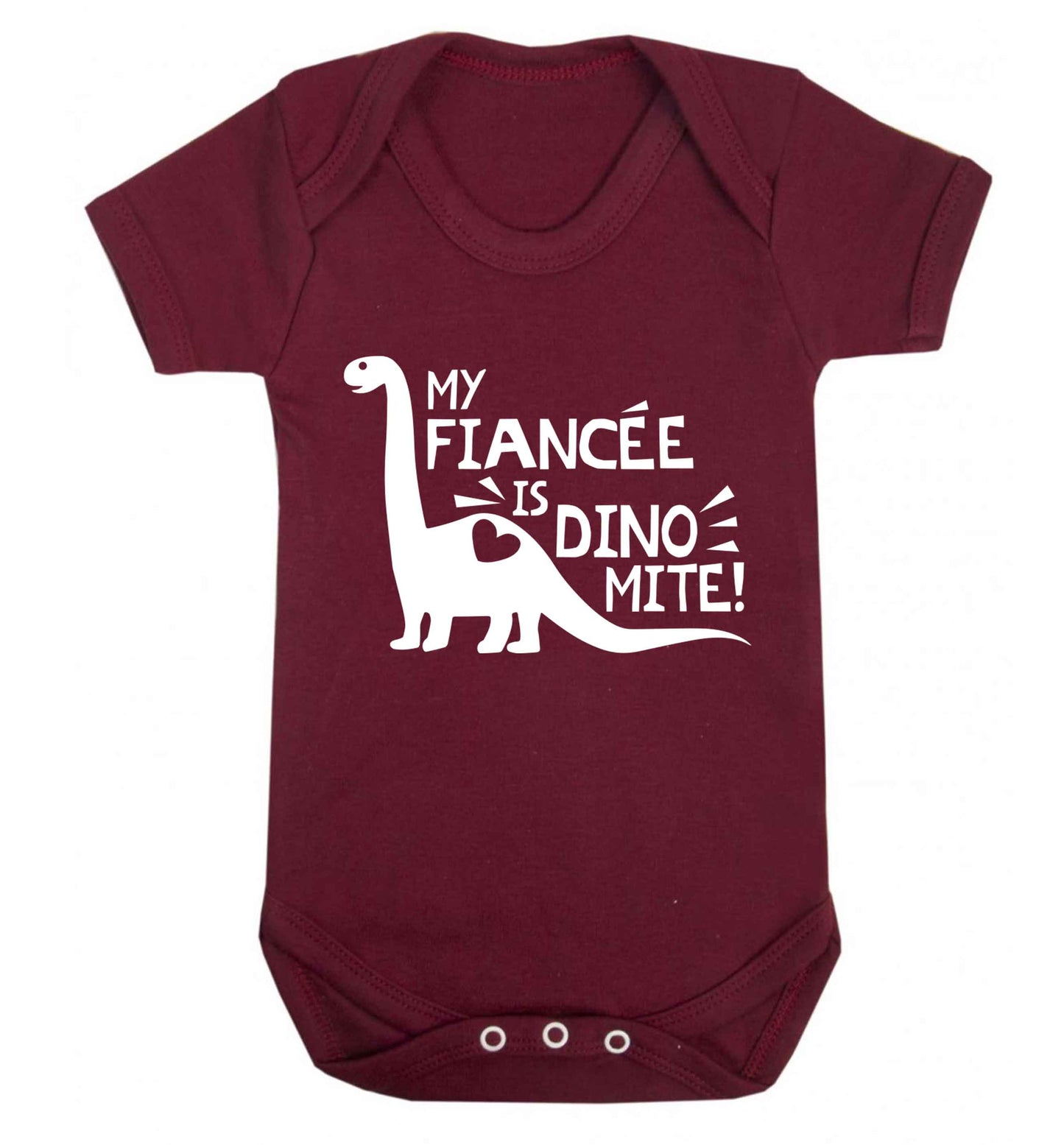 My fiancee is dinomite! Baby Vest maroon 18-24 months