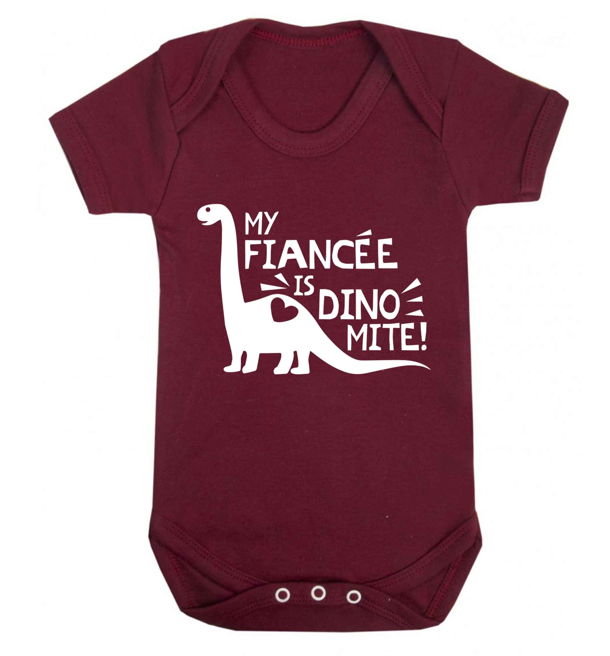 My fiancee is dinomite! Baby Vest maroon 18-24 months