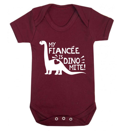 My fiancee is dinomite! Baby Vest maroon 18-24 months