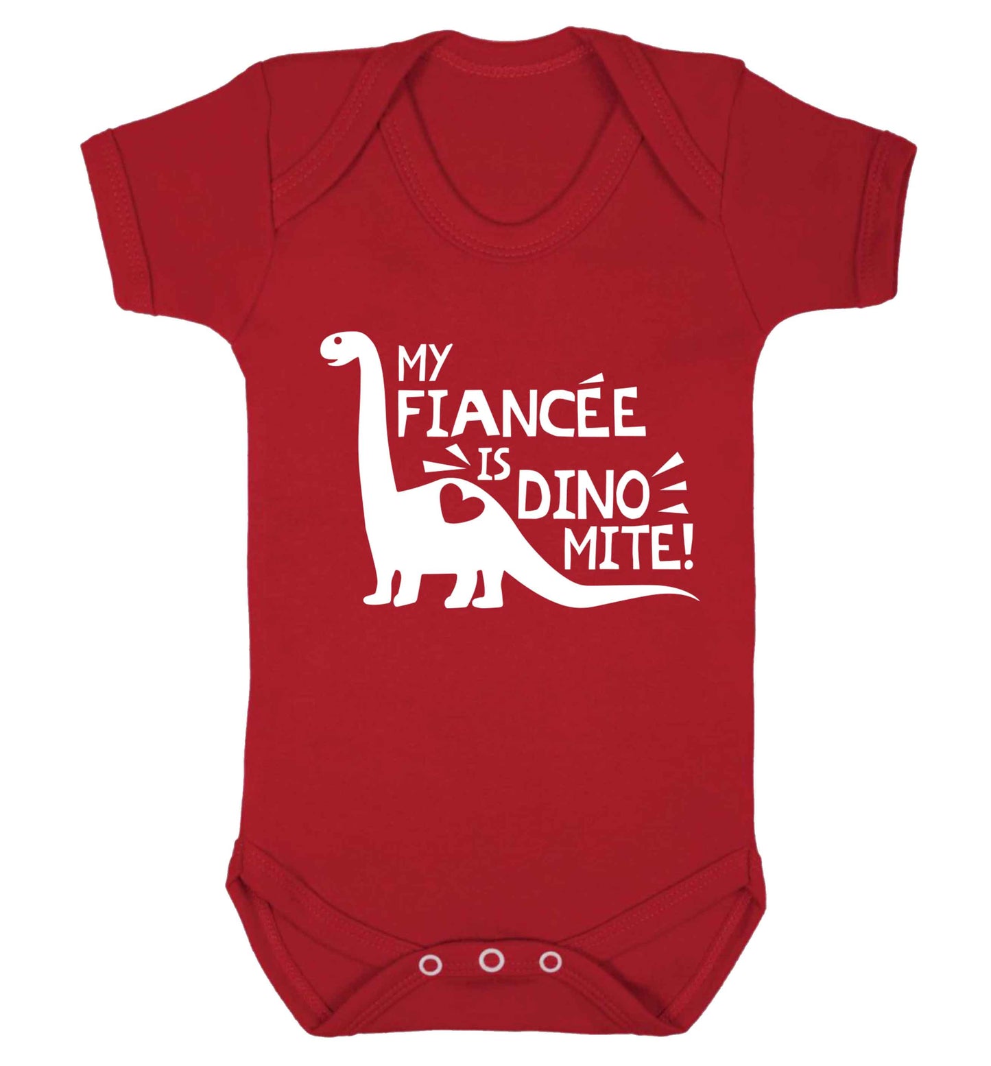 My fiancee is dinomite! Baby Vest red 18-24 months