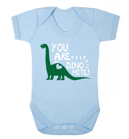 You are dinomite! Baby Vest pale blue 18-24 months