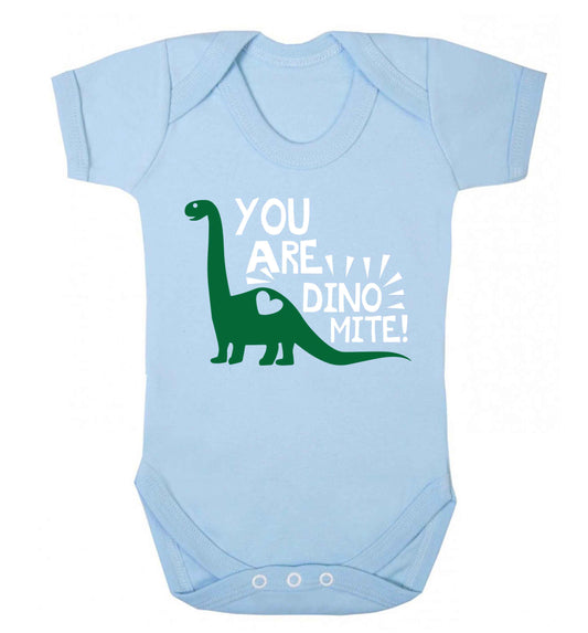 You are dinomite! Baby Vest pale blue 18-24 months