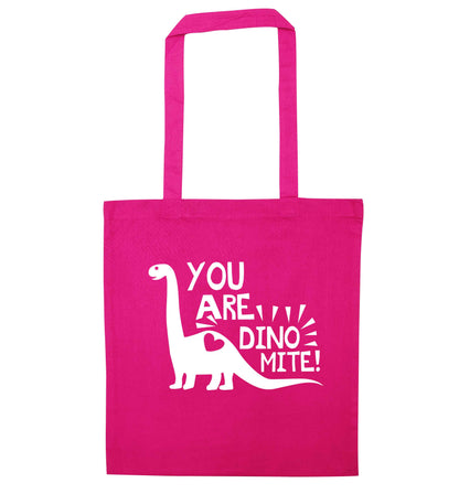 You are dinomite! pink tote bag