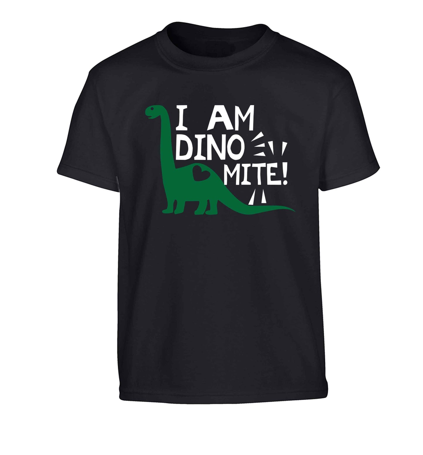 I am dinomite! Children's black Tshirt 12-13 Years