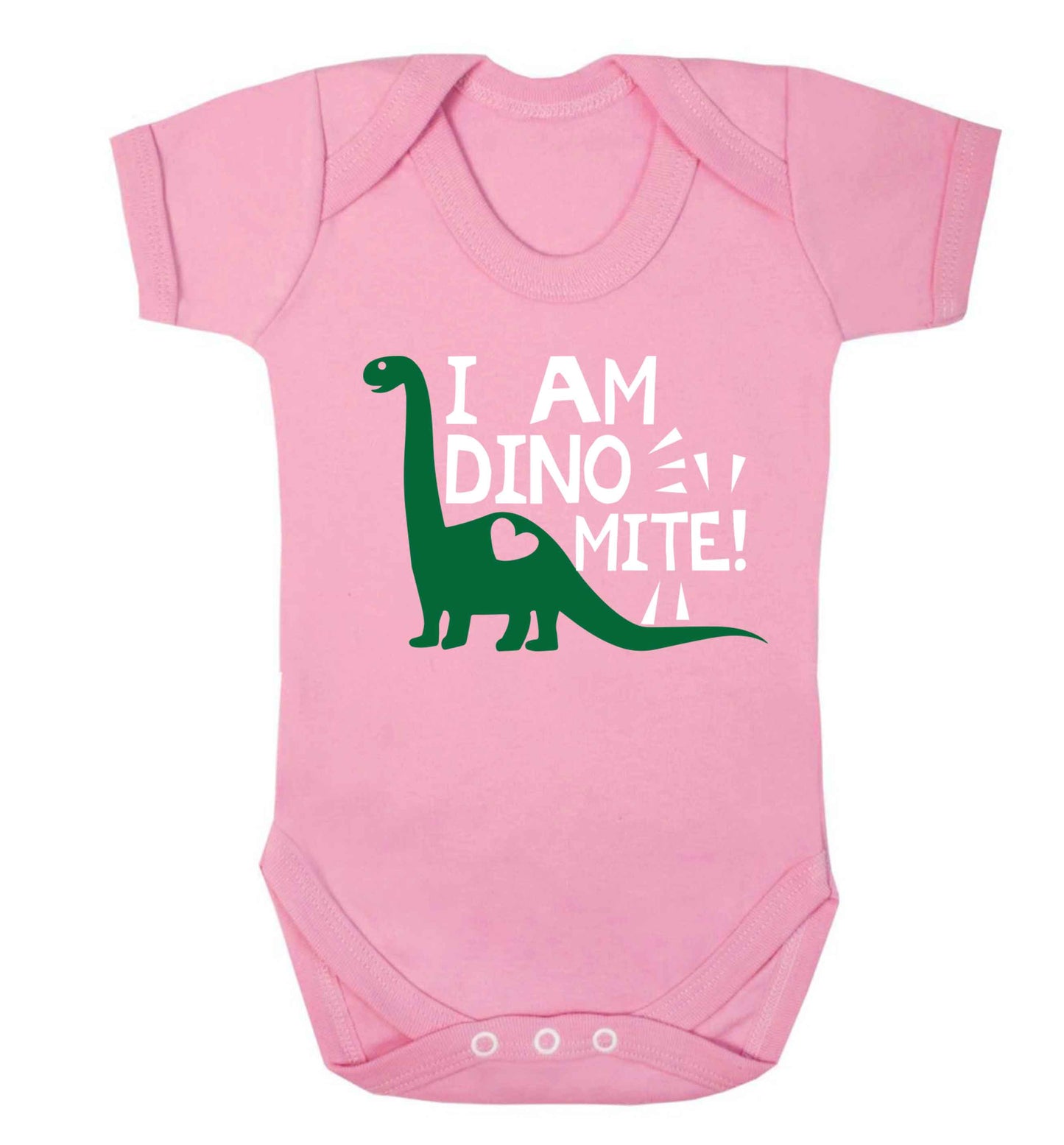 I am dinomite! Baby Vest pale pink 18-24 months