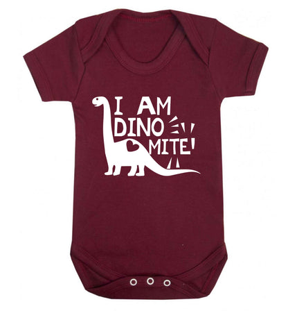 I am dinomite! Baby Vest maroon 18-24 months