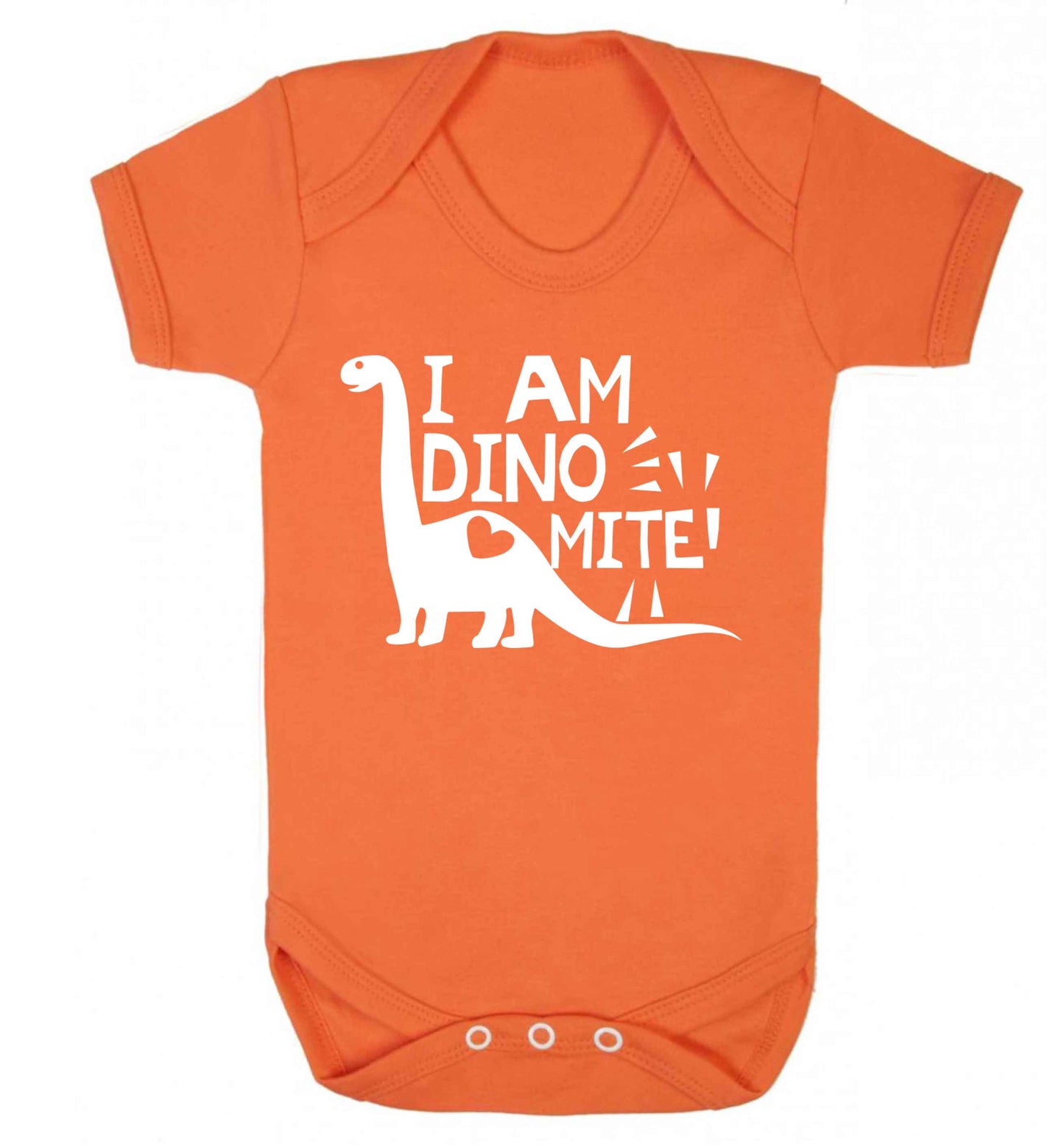 I am dinomite! Baby Vest orange 18-24 months