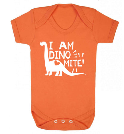 I am dinomite! Baby Vest orange 18-24 months