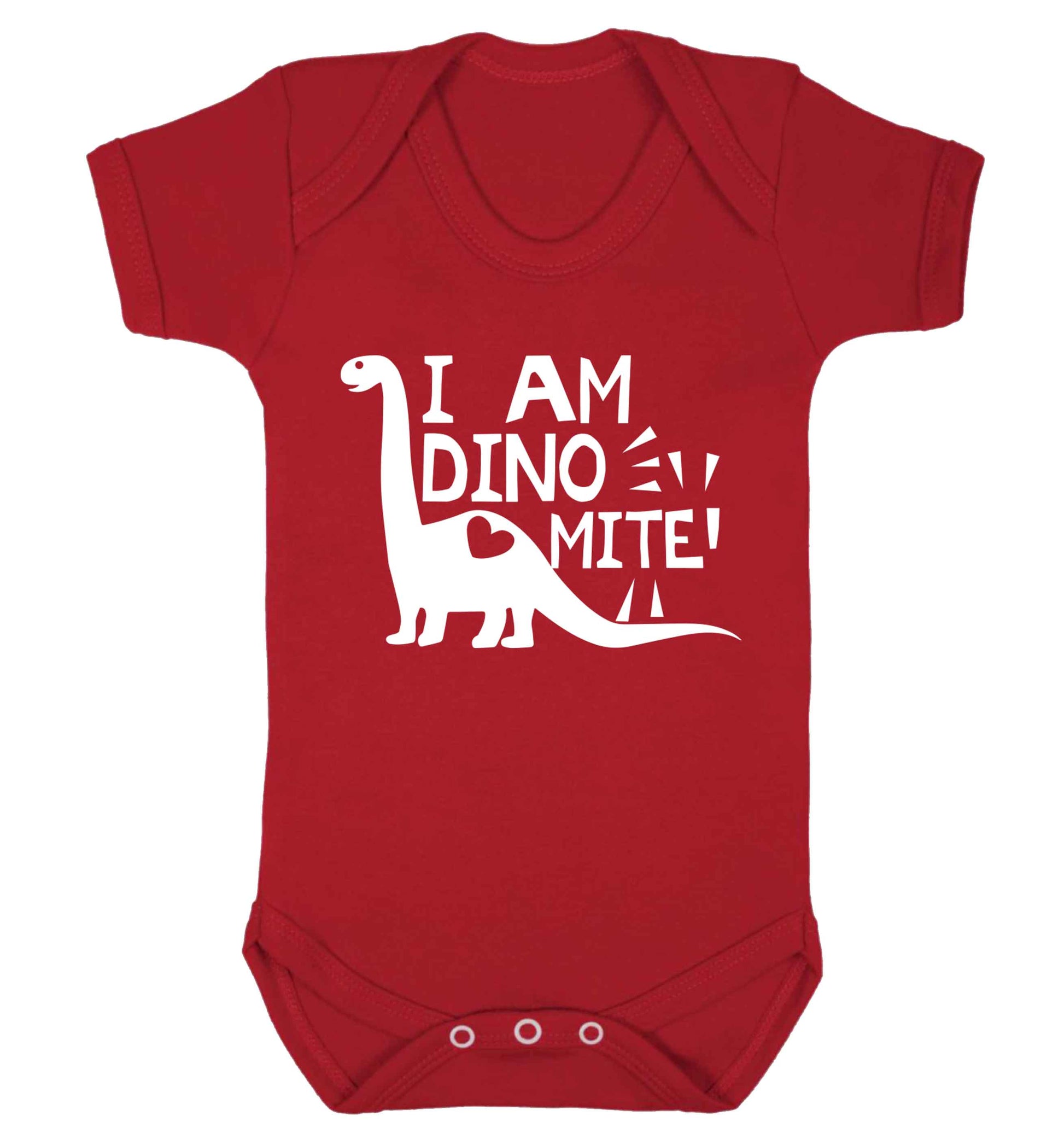 I am dinomite! Baby Vest red 18-24 months