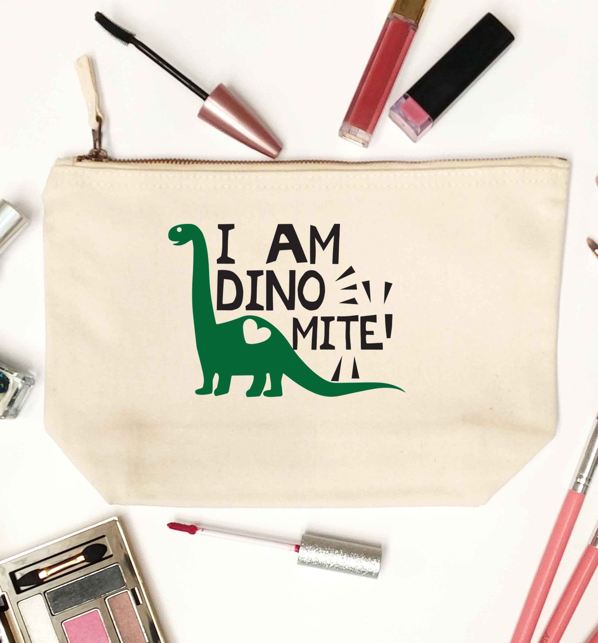 I am dinomite! natural makeup bag