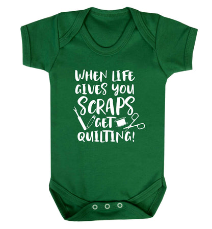 When life gives you scraps get quilting! Baby Vest green 18-24 months