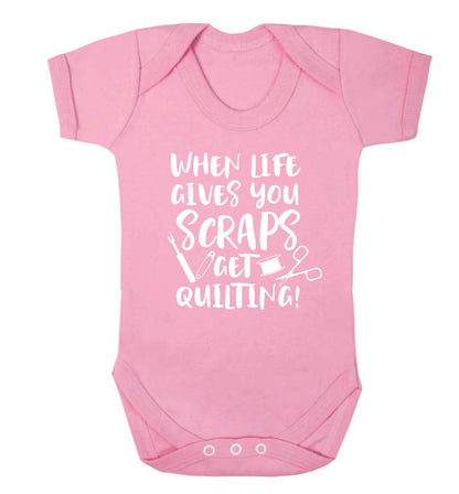When life gives you scraps get quilting! Baby Vest pale pink 18-24 months
