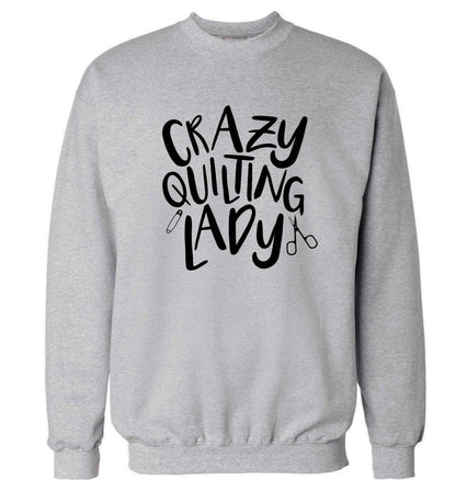 Crazy quilting lady Adult's unisex grey Sweater 2XL