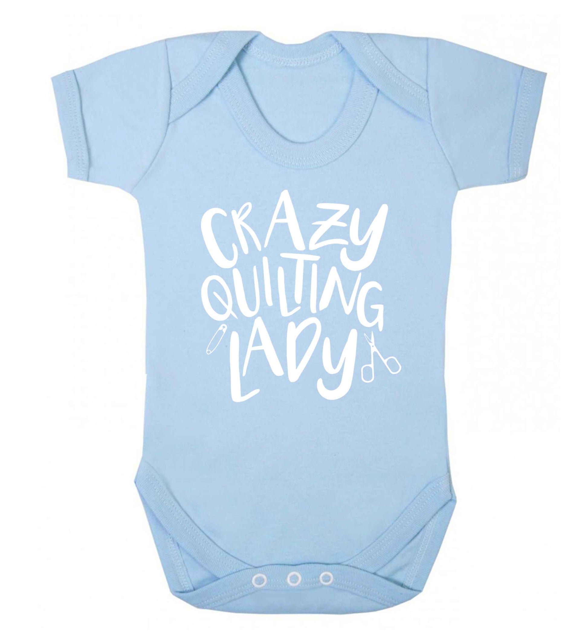 Crazy quilting lady Baby Vest pale blue 18-24 months