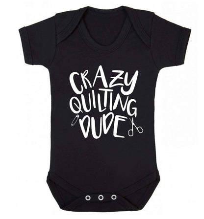 Crazy quilting dude Baby Vest black 18-24 months