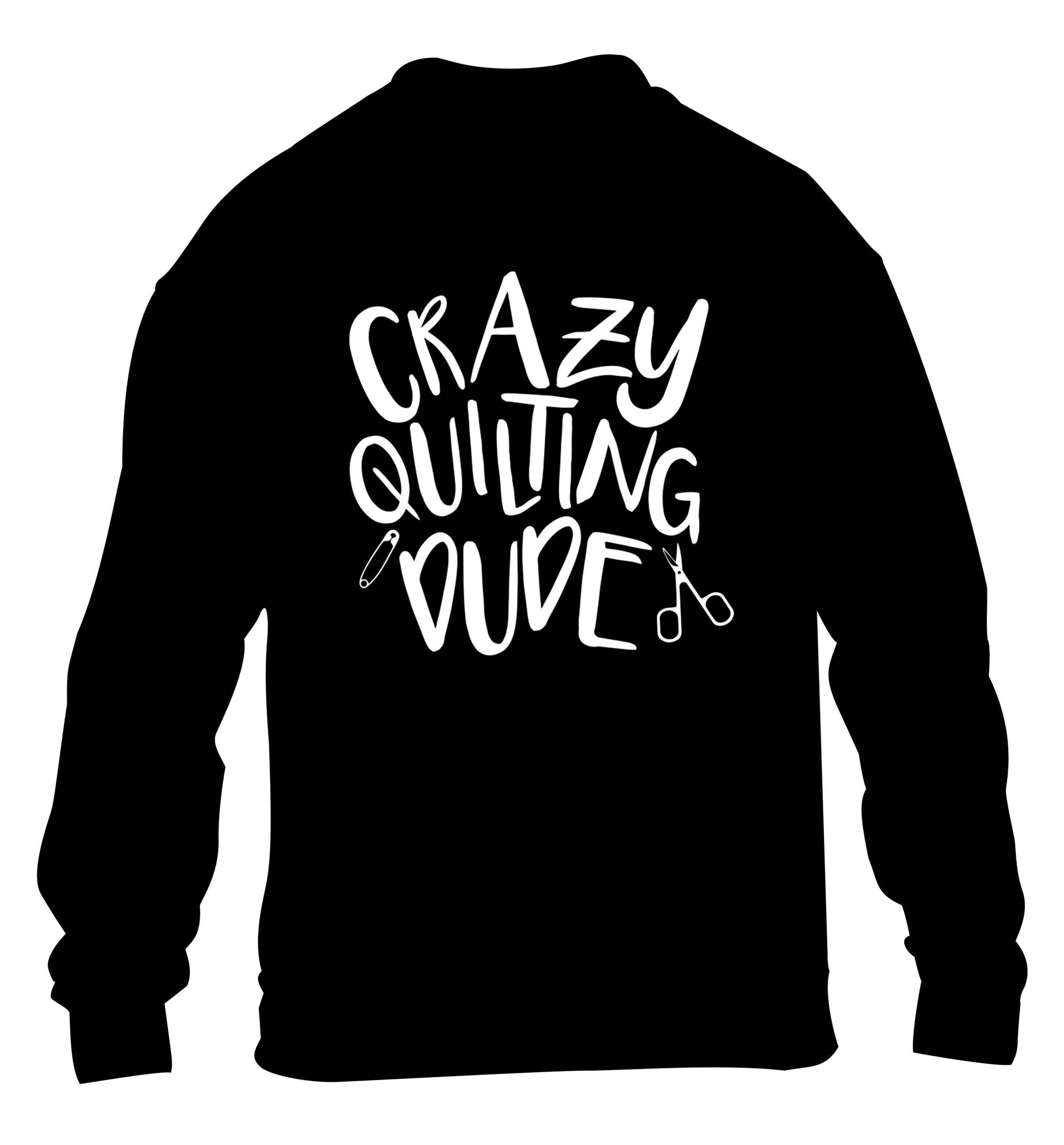 Crazy quilting dude children's black sweater 12-13 Years