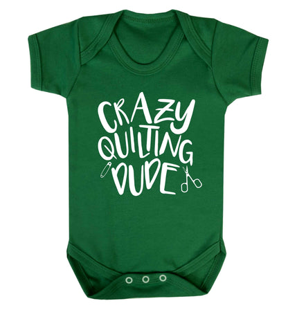 Crazy quilting dude Baby Vest green 18-24 months