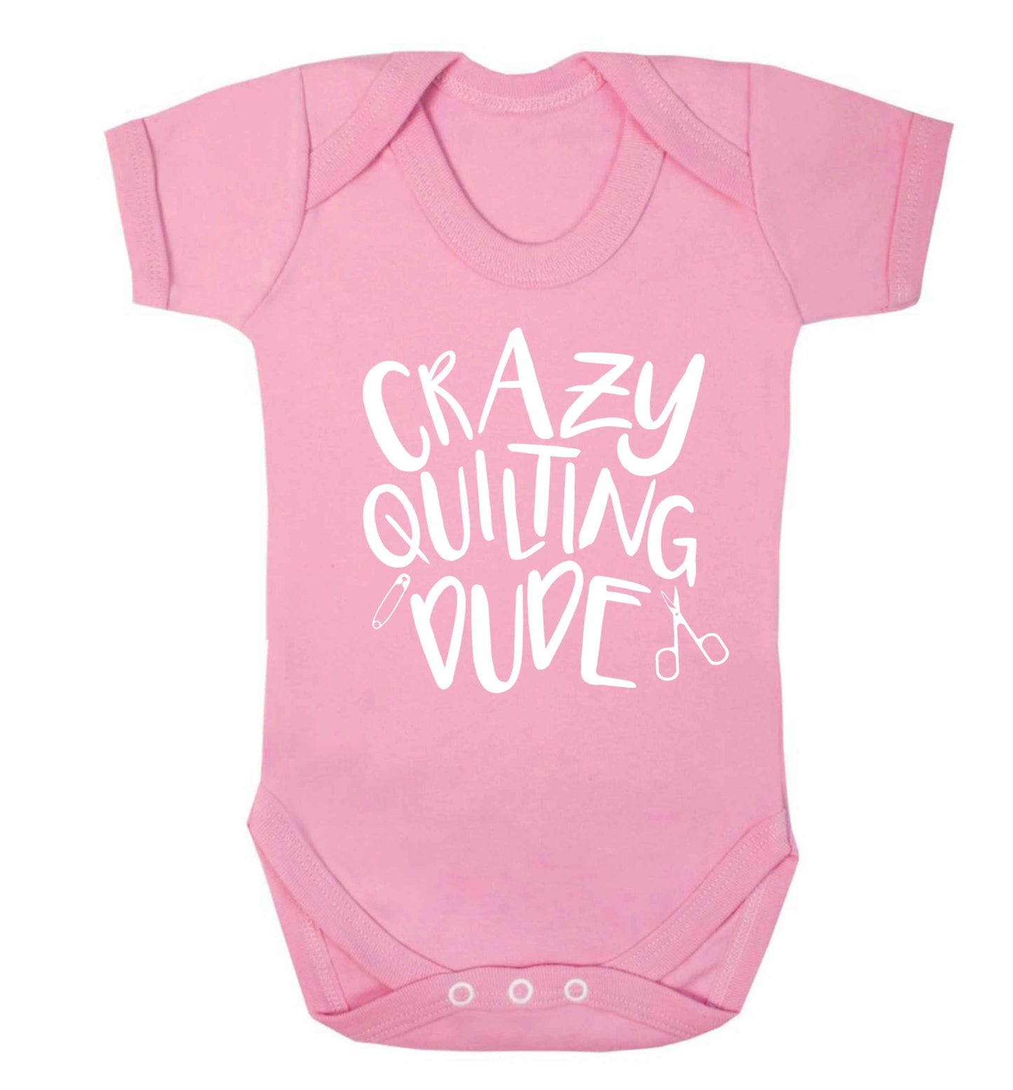 Crazy quilting dude Baby Vest pale pink 18-24 months