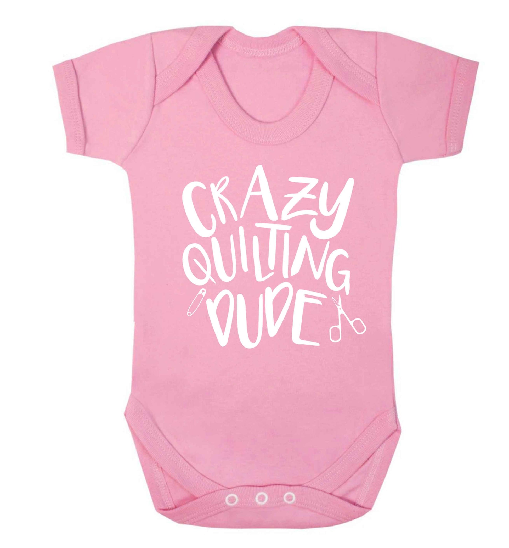 Crazy quilting dude Baby Vest pale pink 18-24 months