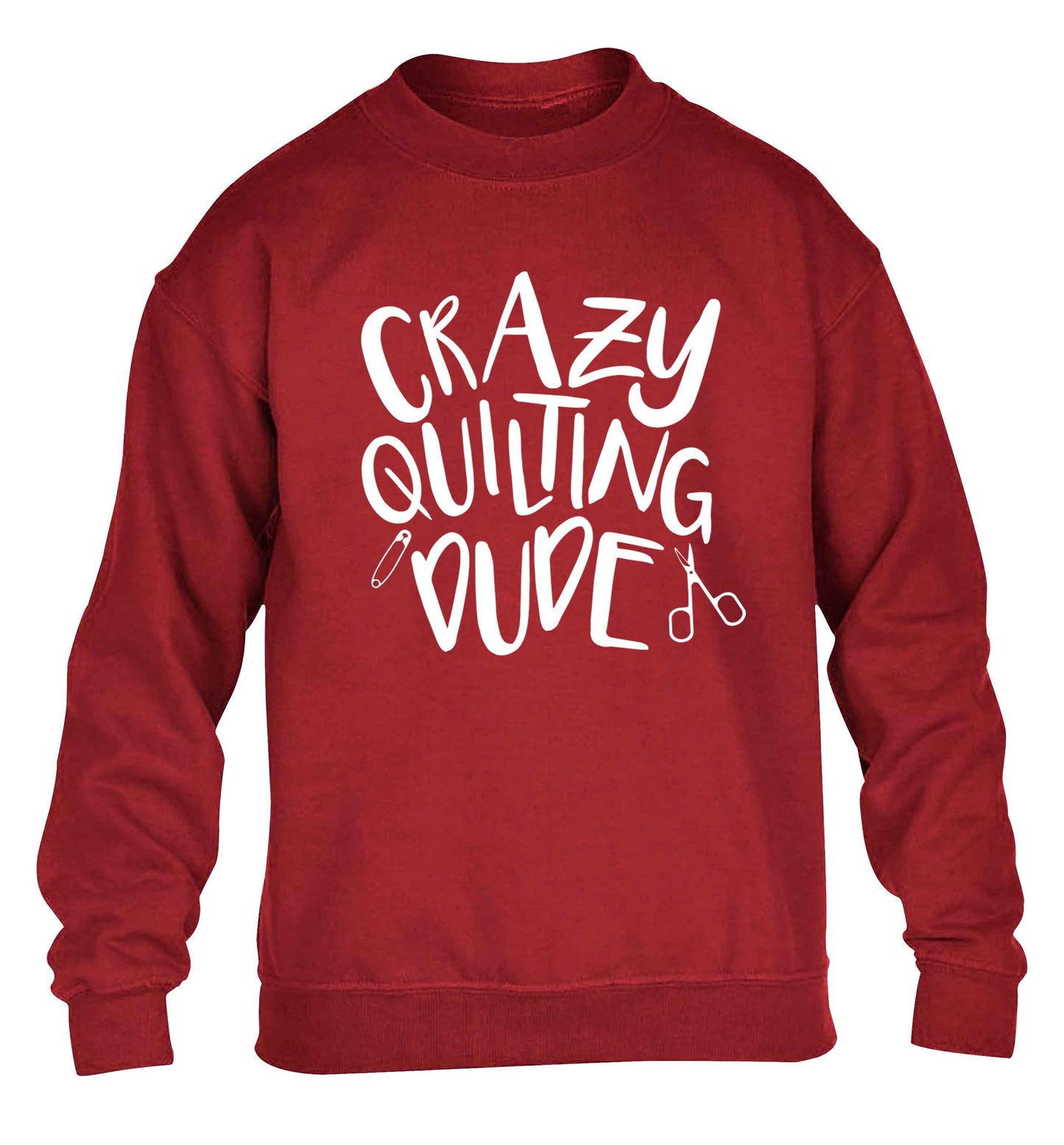 Crazy quilting dude children's grey sweater 12-13 Years
