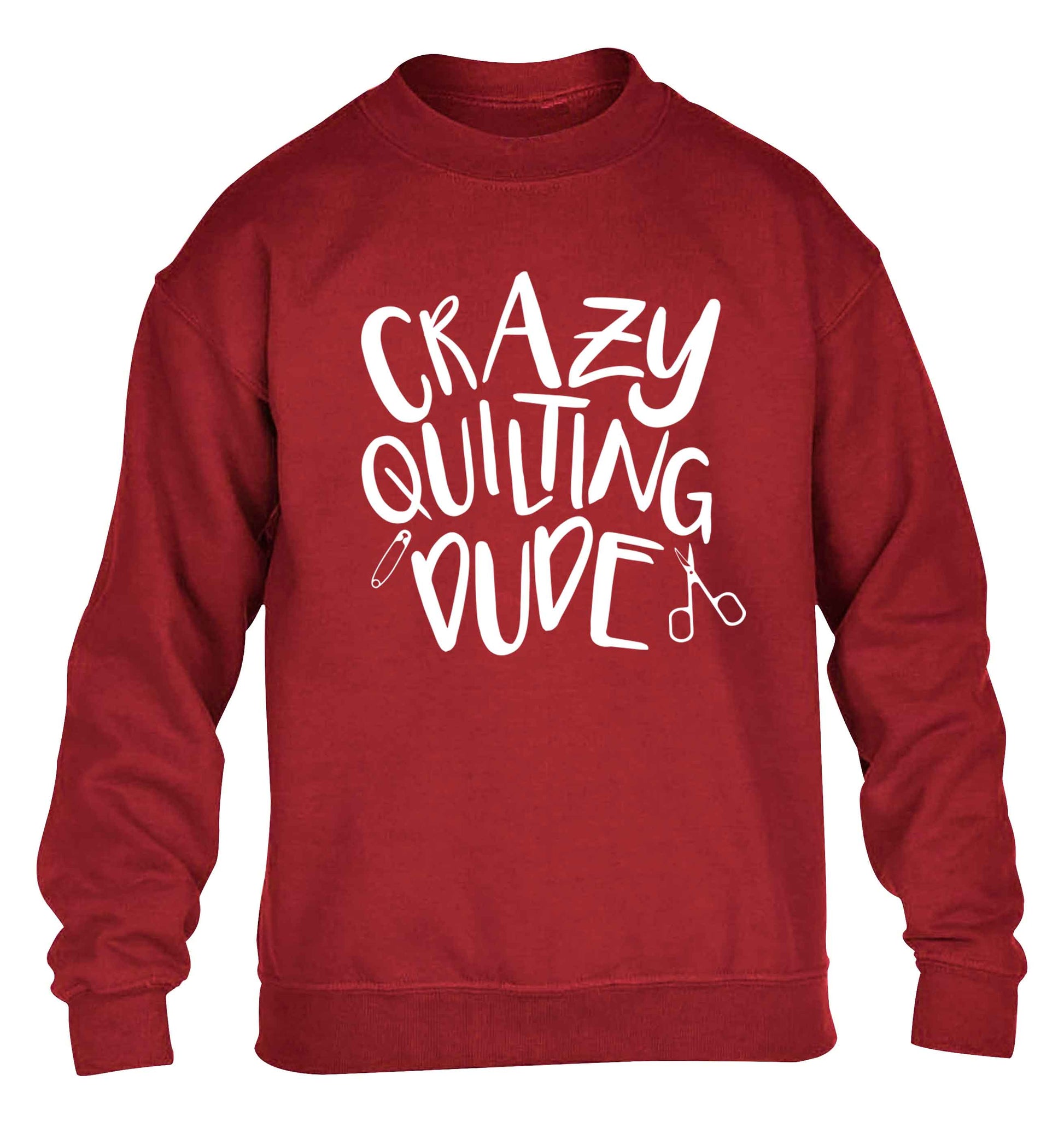 Crazy quilting dude children's grey sweater 12-13 Years