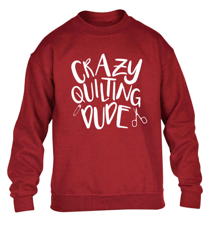 Crazy quilting dude children's grey sweater 12-13 Years