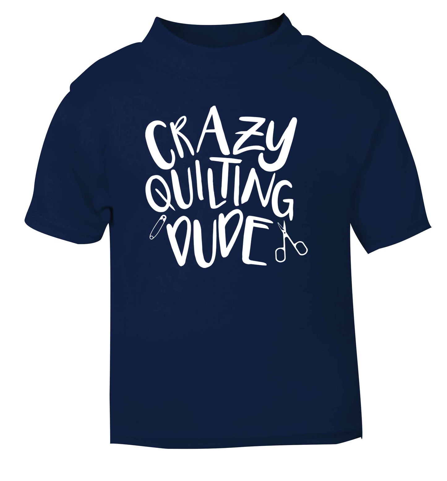 Crazy quilting dude navy Baby Toddler Tshirt 2 Years