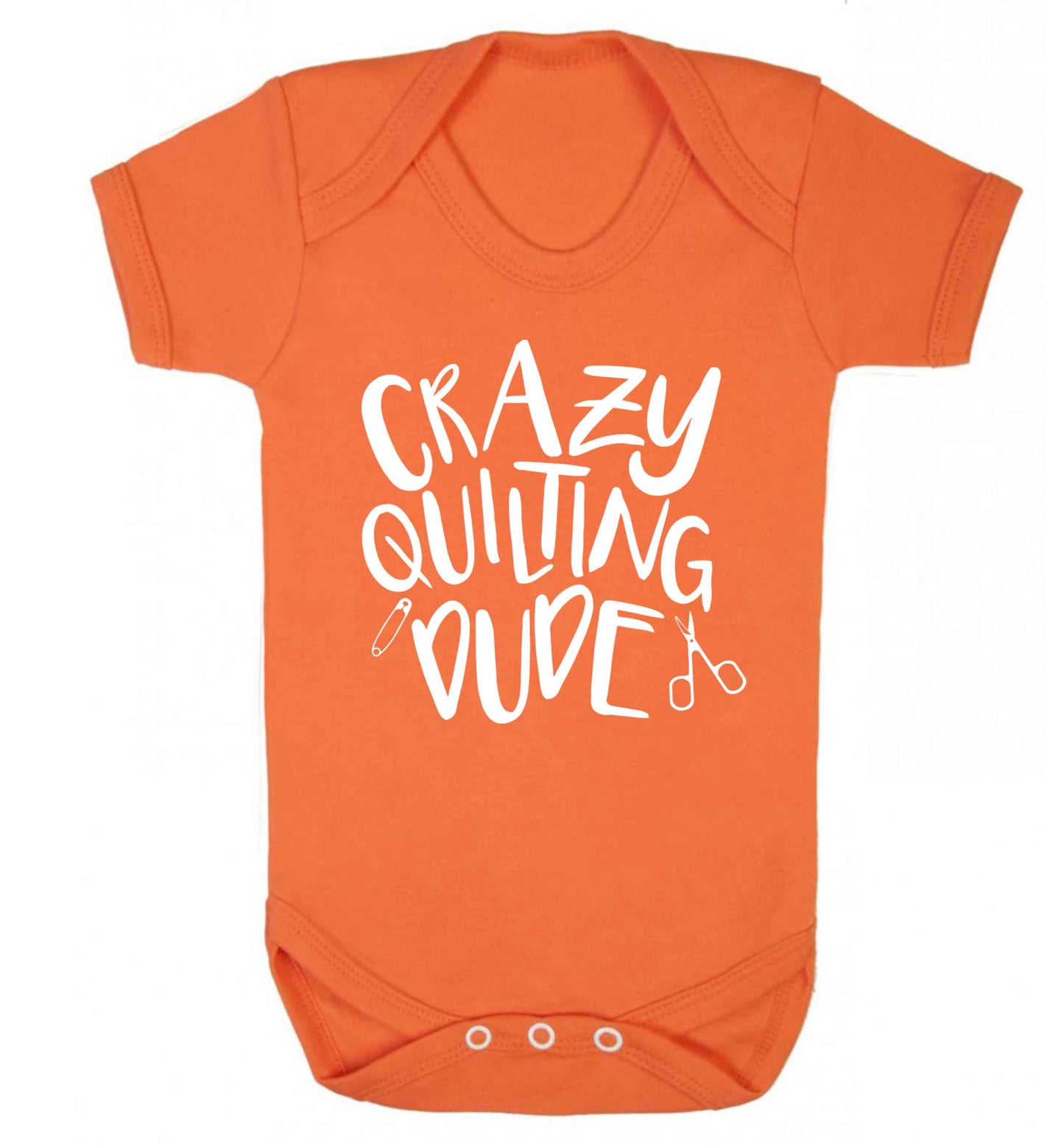 Crazy quilting dude Baby Vest orange 18-24 months