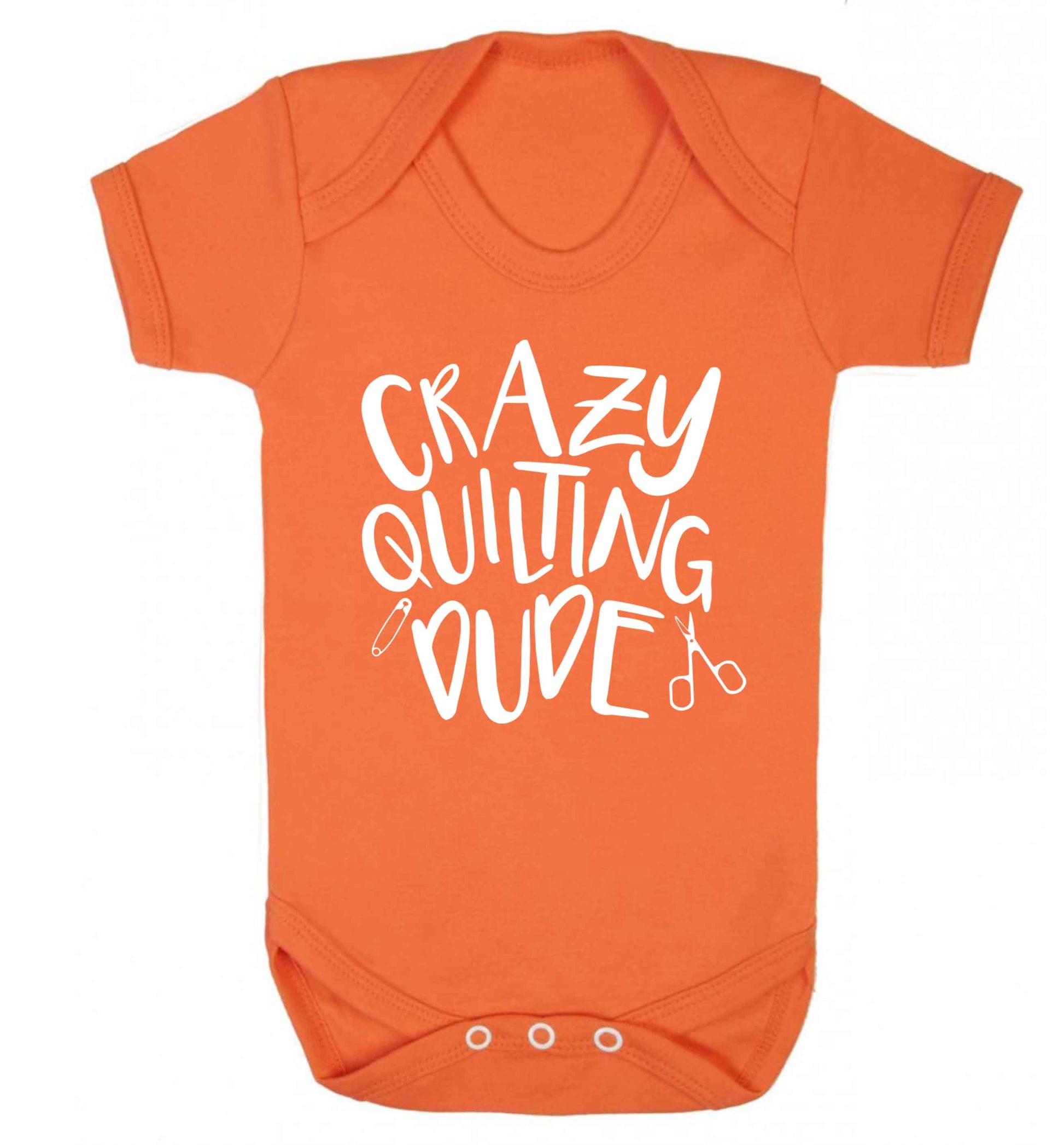 Crazy quilting dude Baby Vest orange 18-24 months