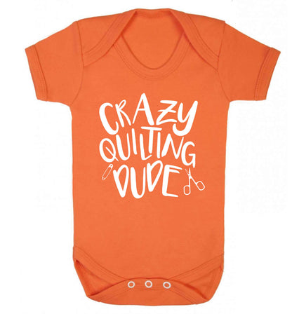Crazy quilting dude Baby Vest orange 18-24 months