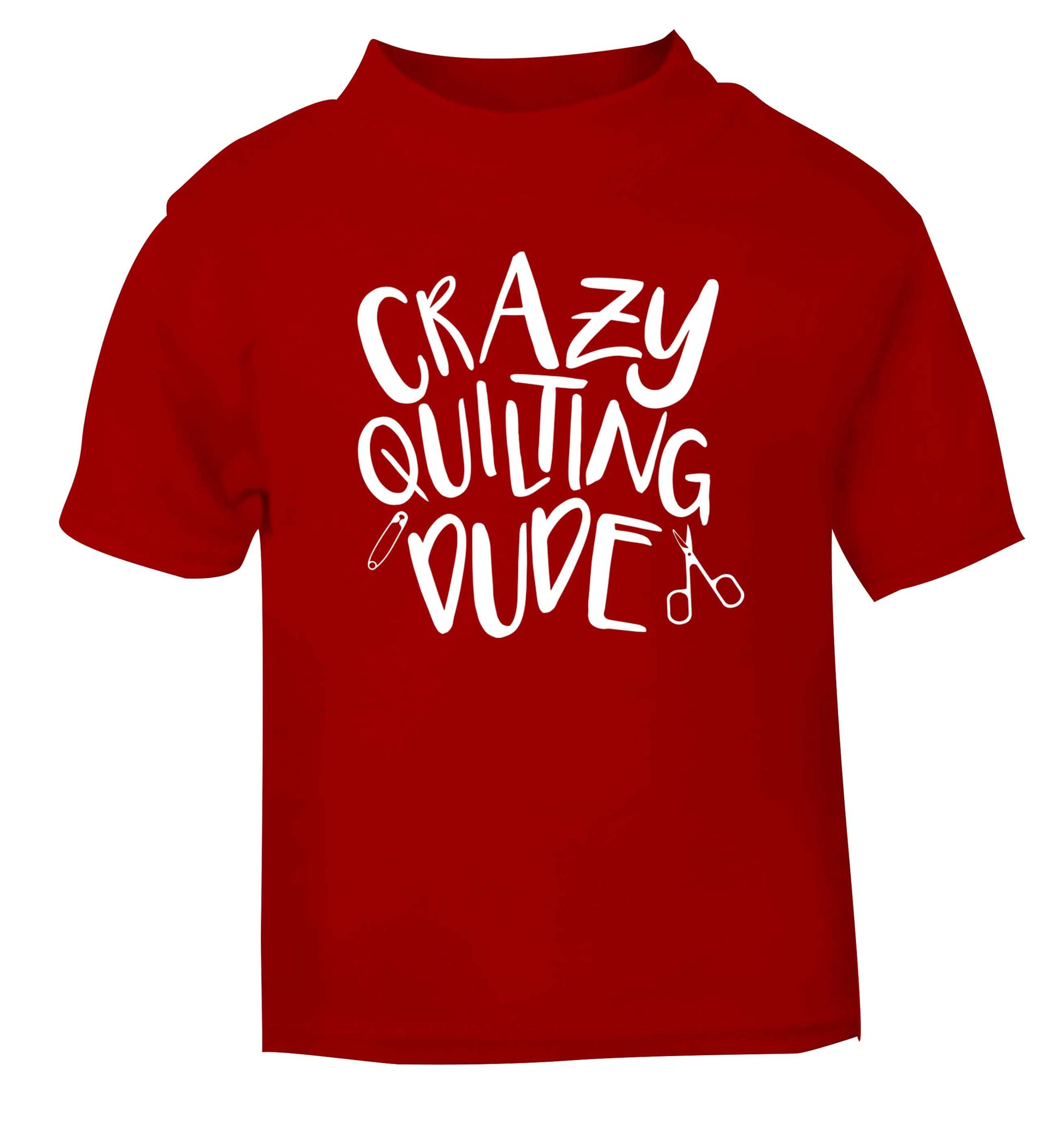 Crazy quilting dude red Baby Toddler Tshirt 2 Years
